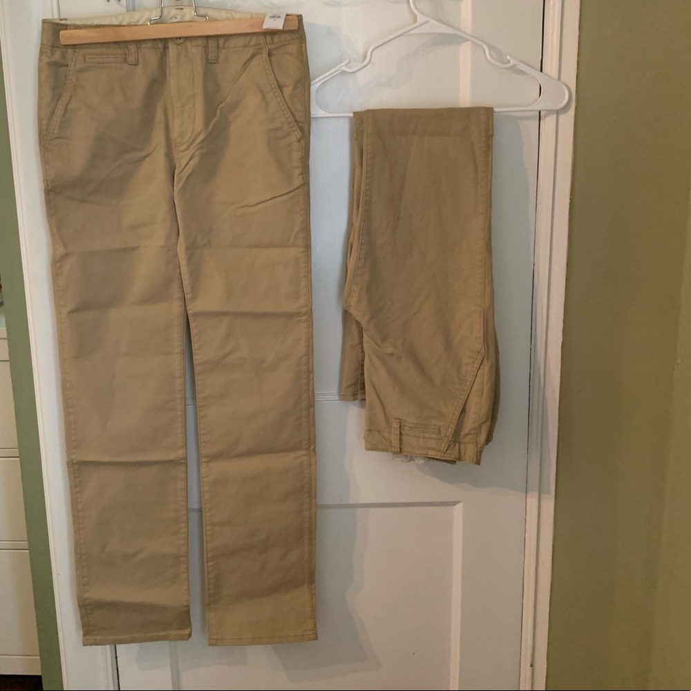 2 pair Gap flat front chino 16. 1 pair new with tags, 1 pair like new condition